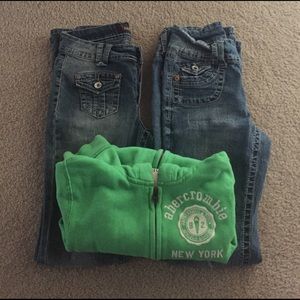 2 pairs Angels Sz 6, XL Abercrombie sweatshirt