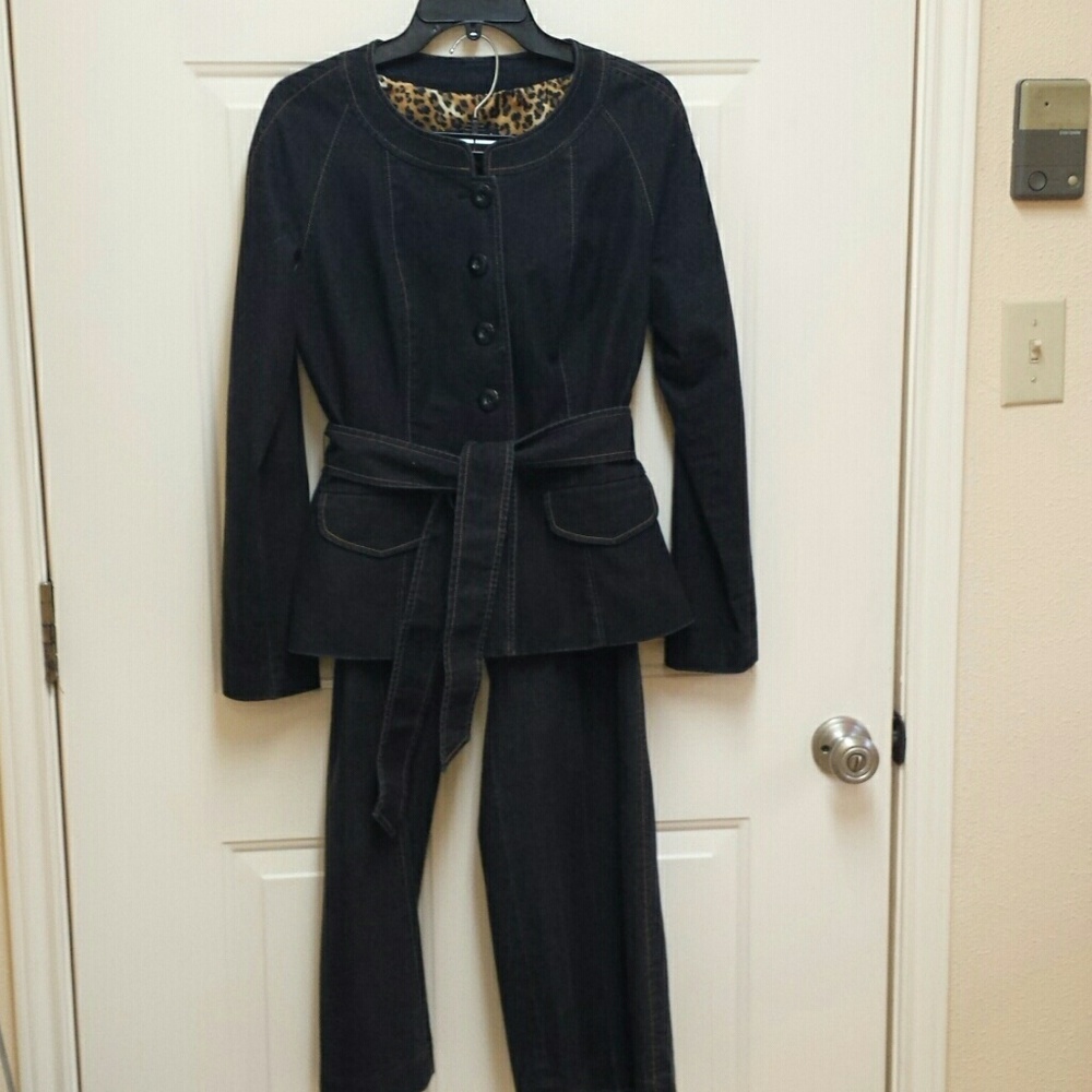 Vesti pant and jacket black denim