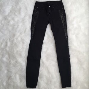 Bebe crystal Embellished Black Jeans 26