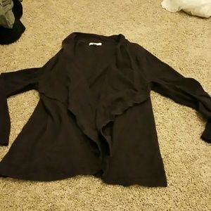 Plum open front sweater