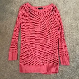 Salmon pink crochet sweater