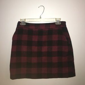 Red Plaid Grunge Mini Skirt