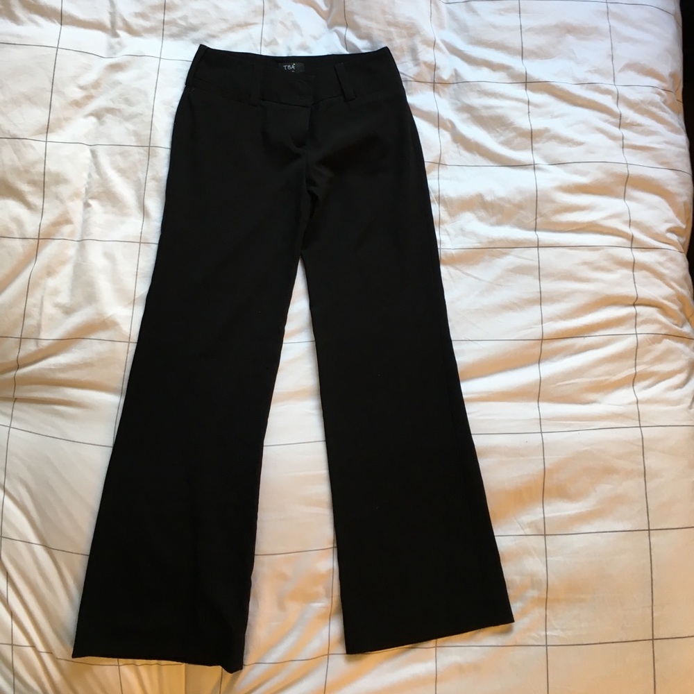 Black straight leg dress pants