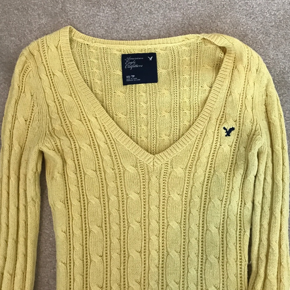 American Eagle yellow sweater