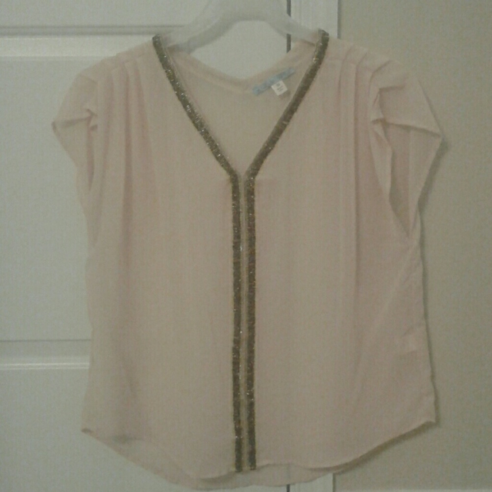 Beaded sheer top