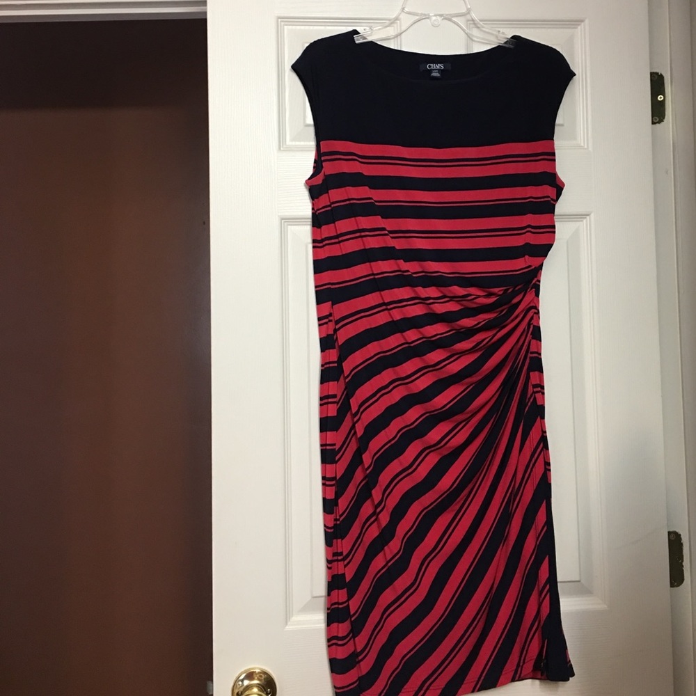 Black and red striped dress