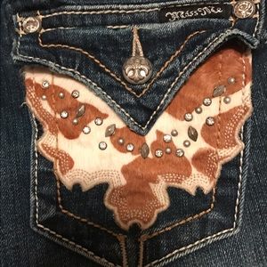 Miss Me Cowhide jeans. 26x33
