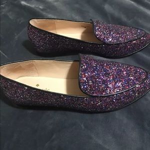 kate spade Shoes - Kate Spade glitter loafers like new! kate spade Shoes - Kate Spade glitter loafers like new!