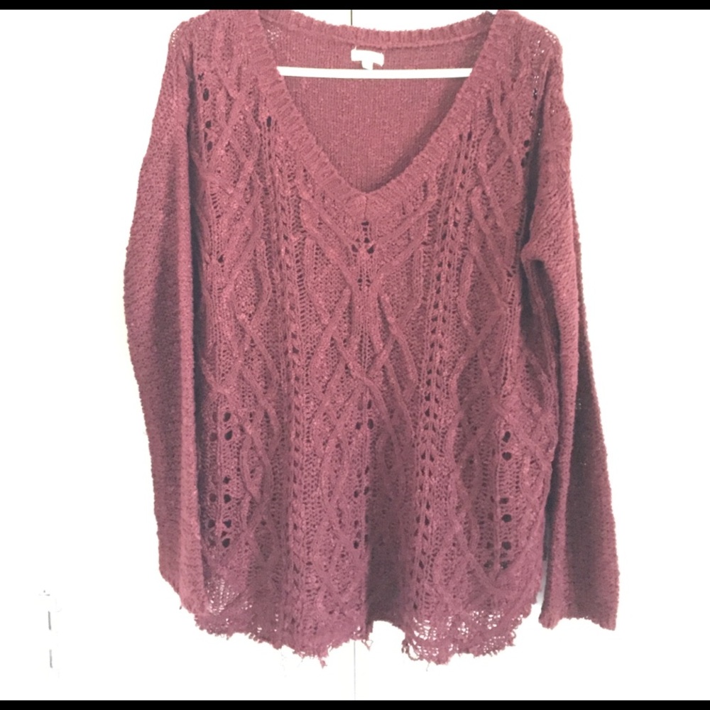 burgundy sweater
