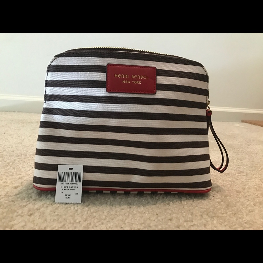 Henri Bendel NWT Large Canvas Cosmetic Bag