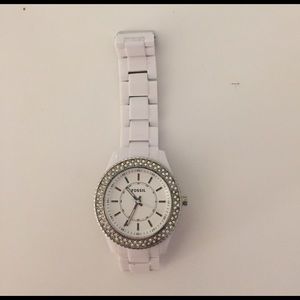 White fossil watch