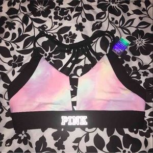 NEW PINK ultimate strappy back sports bra