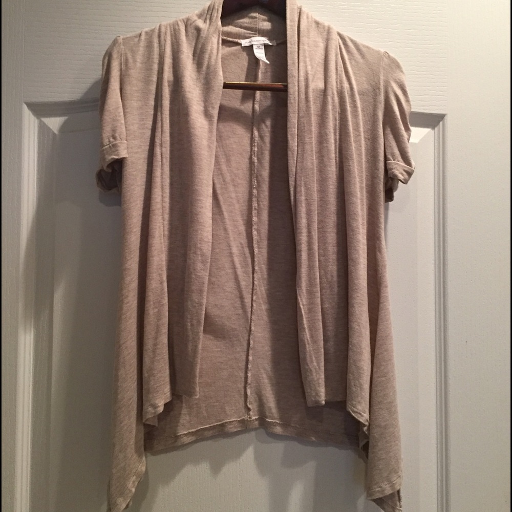 Tan beige short sleeve cover up