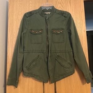 Nine West/Vintage America Green bomber jacket