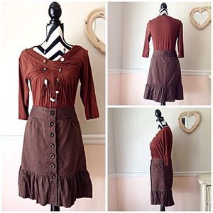 Odille Classic Cedar Brown Trumpet Skirt