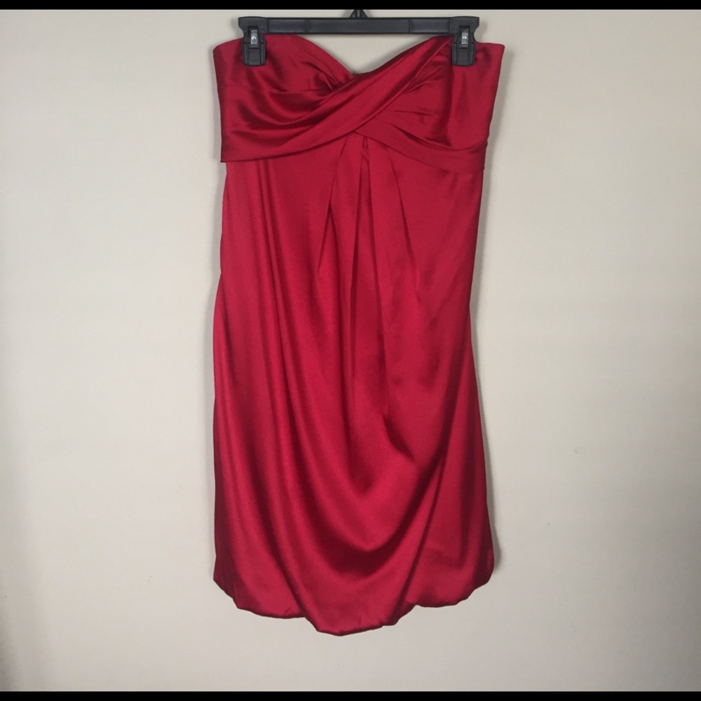 Nicole Miller red strapless dress