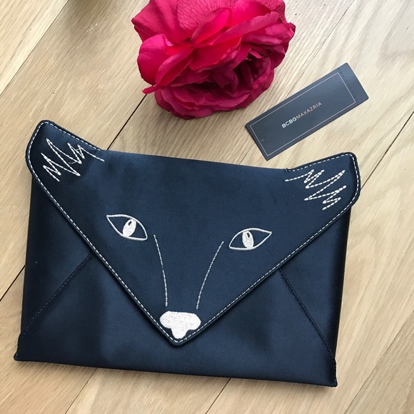 BCBGMaxAzria Handbags - 🆕BCBGMaxazria Foxy embroidered satin clutch
