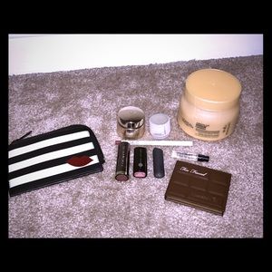 Lot of skincare, makeup and hair care. Name brands