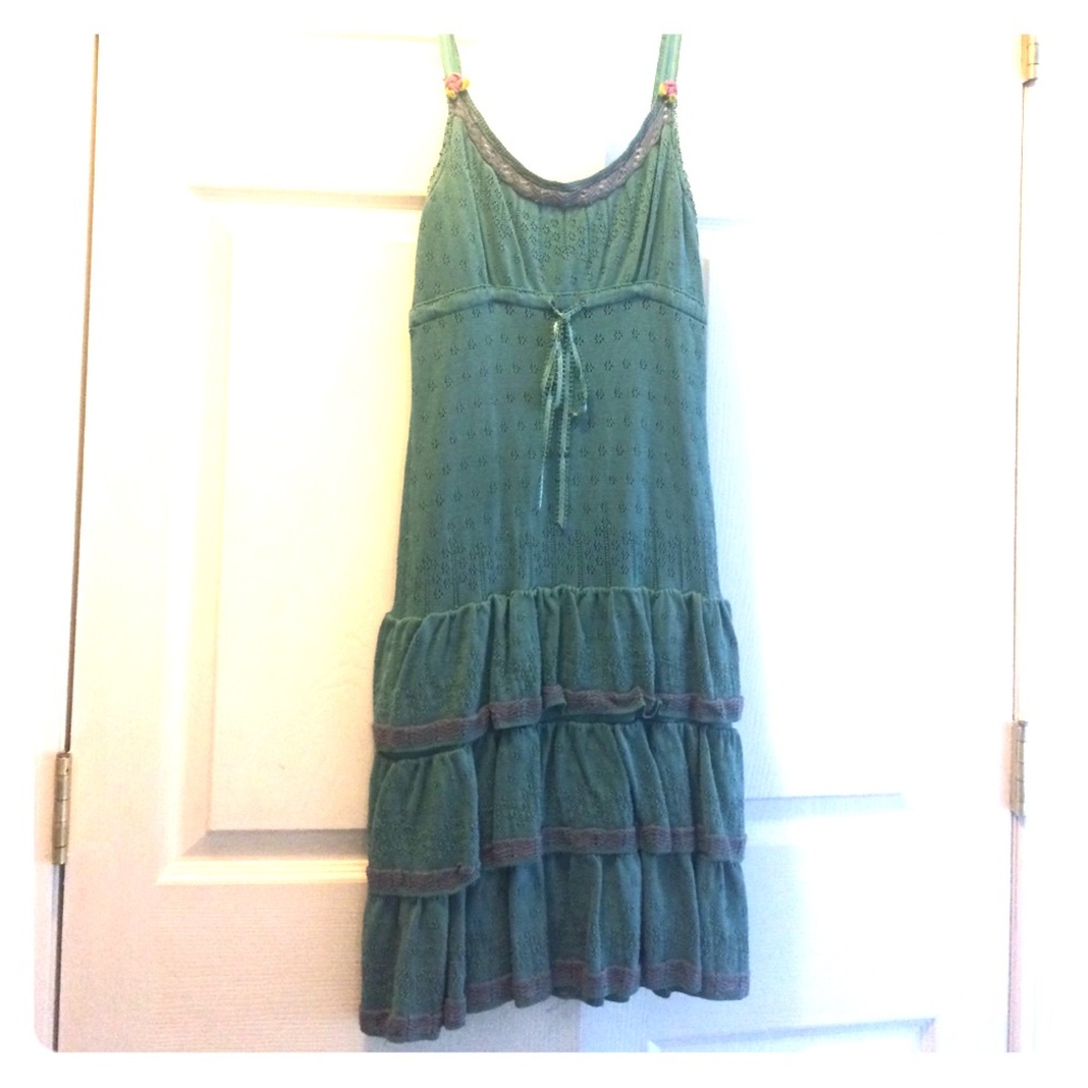 Betsey Johnson turquoise dress.