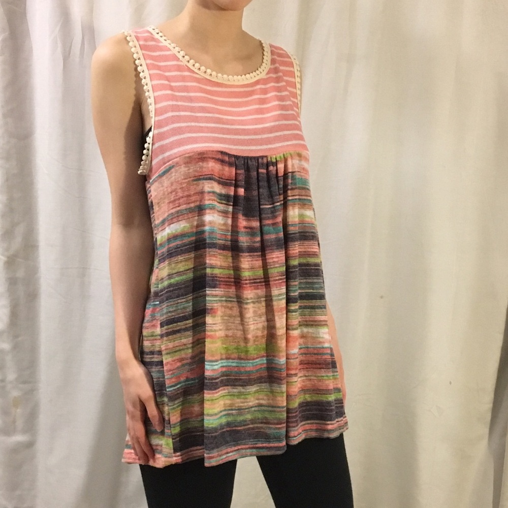 Sleeveless Multi Colored Top