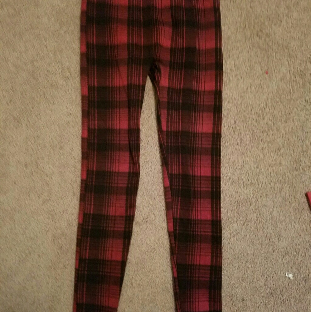 Stripped Red High Waisted Leggings