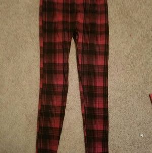 Stripped Red High Waisted Leggings
