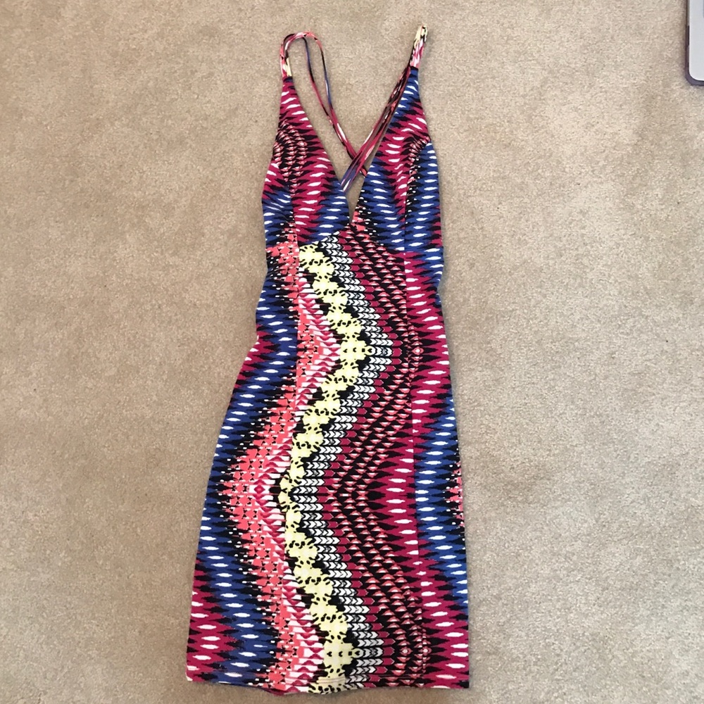 Colorful Bodycon With Cutout Back