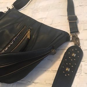 Black leather Steve Madden bag