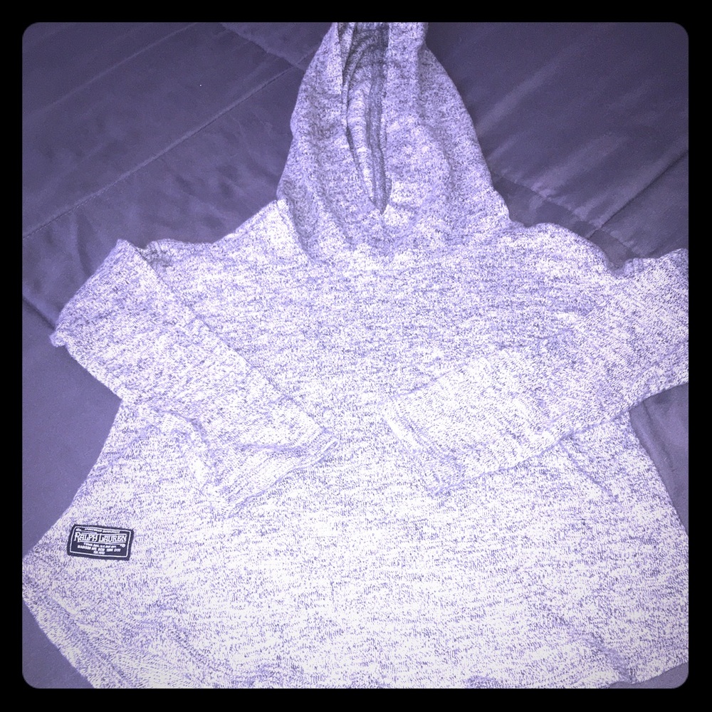 Ralph Lauren Hooded Gray & Black Sweatshirt