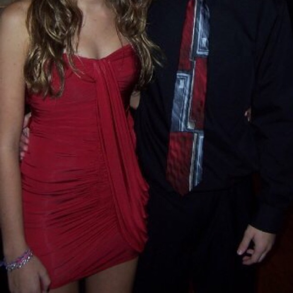 Bebe Red Bodycon with Open Back