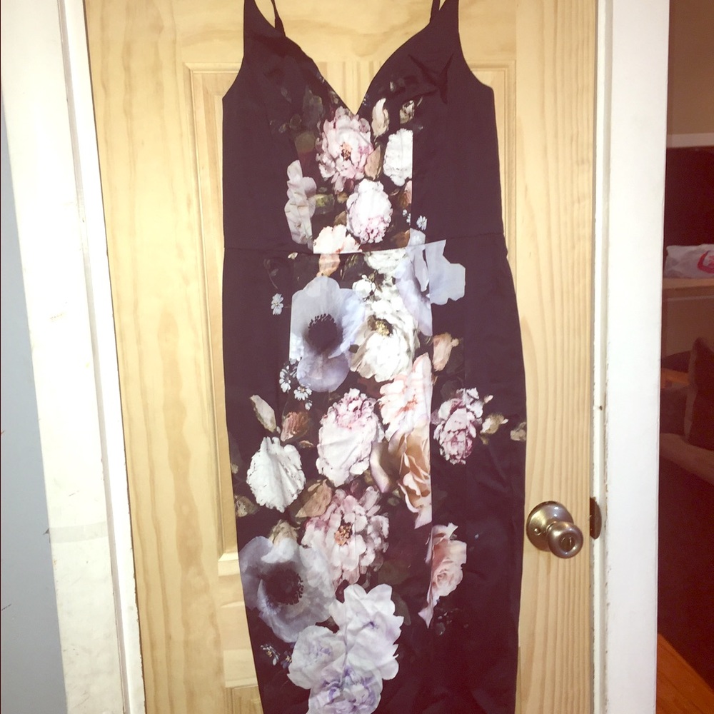 Flower Midi Dress - NWOT