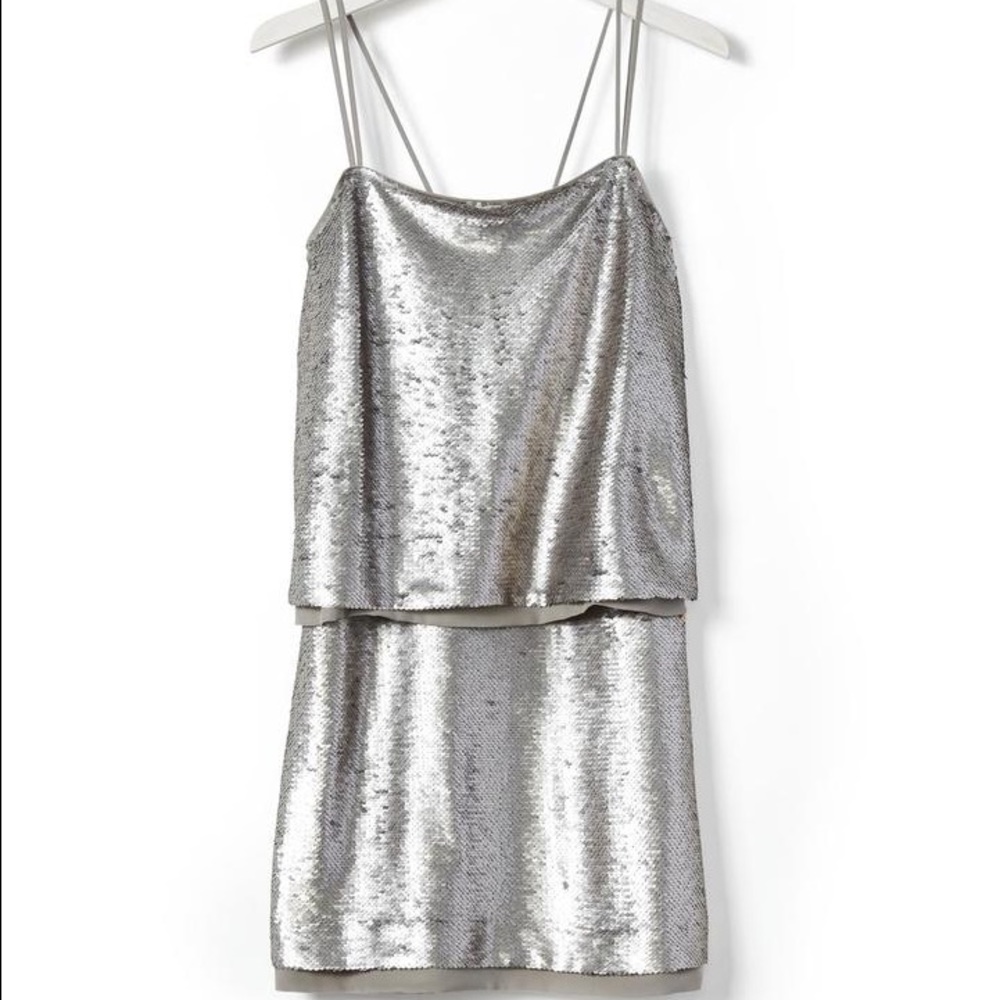 NEW Banana Republic Silver Sequin Dress $198