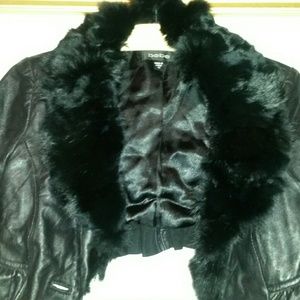 Bebe Faux Fur Leather Jacket