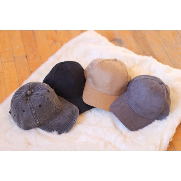 Black Faux Suede Baseball Cap - Picture 3 of 3