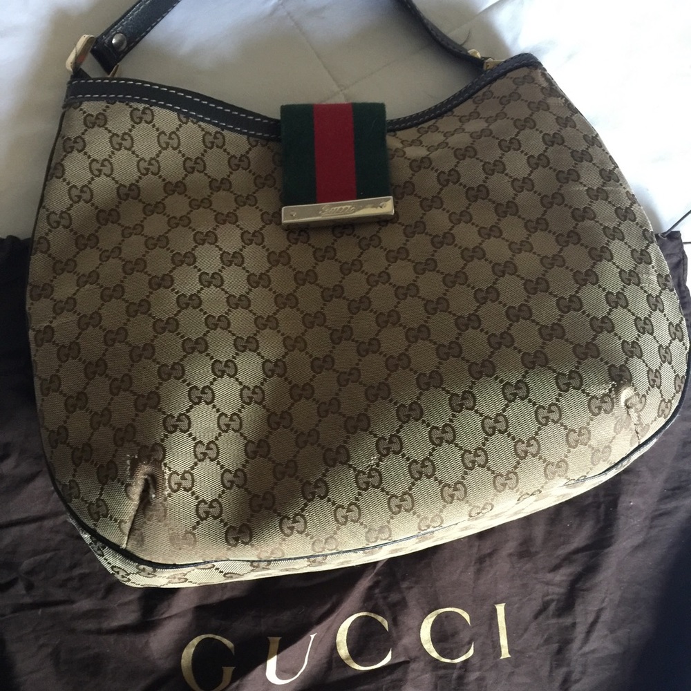 100% Authentic Gucci Web hobo bag