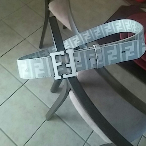 Fendi Multicolor & White Coated Canvas FF Zucca Reversible  Fendi belt