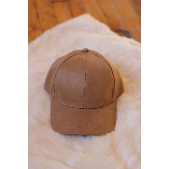 •BUY2/1FREE• Tan Faux Suede Baseball Cap - Picture 2 of 4