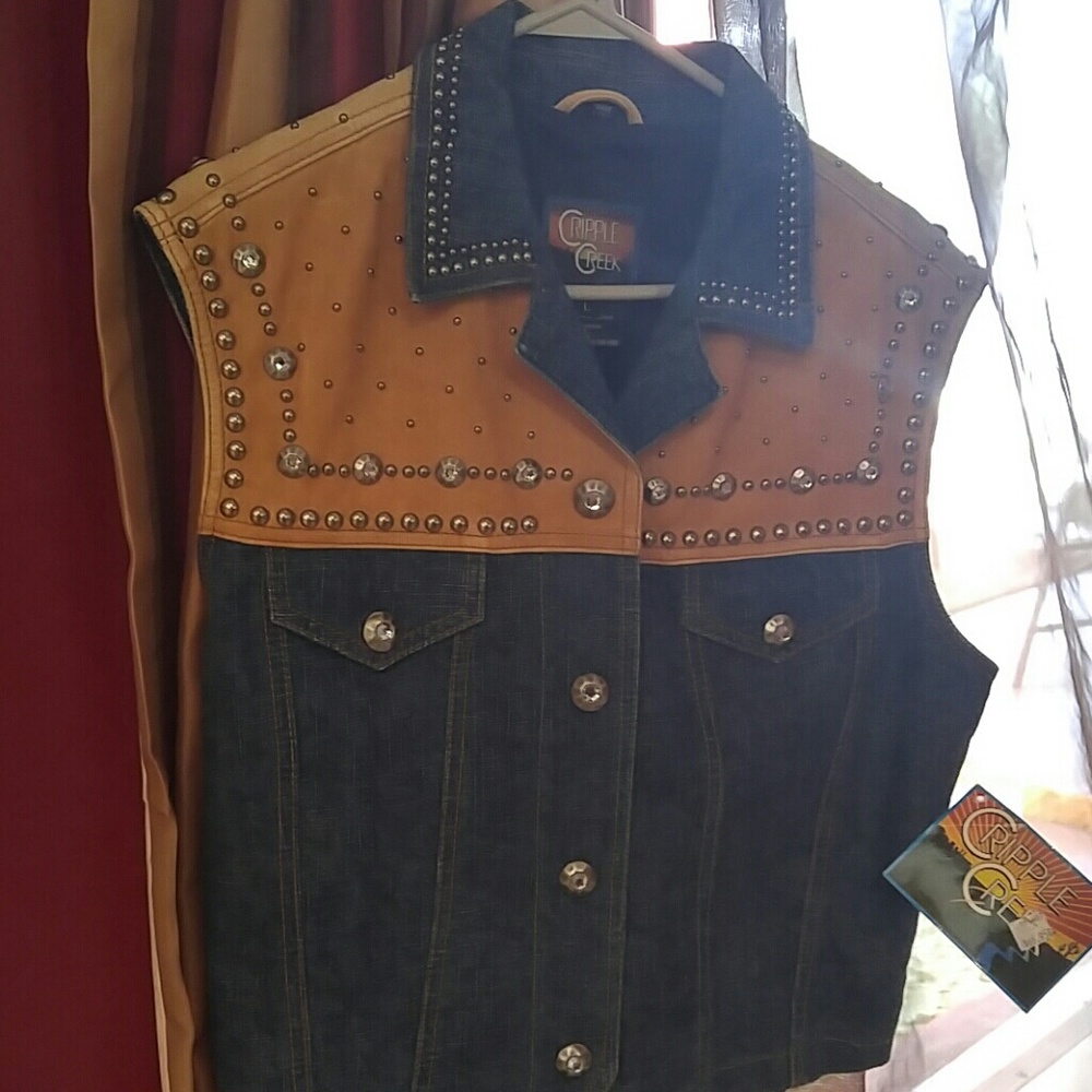 Leather Jean Vest