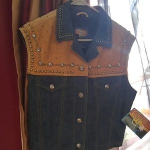 Leather Jean Vest