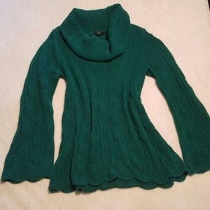 Forest  Green Cowl Neck Sweater