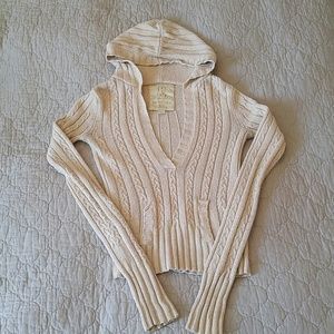 Cozy Cream Pullover Sweater with Hood