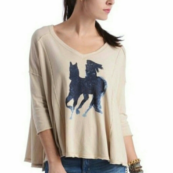 Free People Tops - We the Free People Horse Graphic Cotton Swing Top