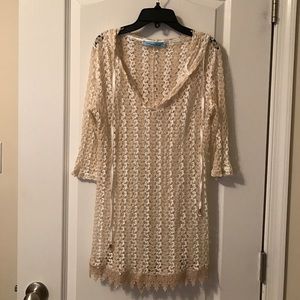 Lace trimmed coverup