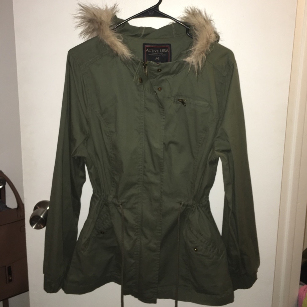 Jacket with faux fur