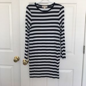 Michael Kors black and white striped dress