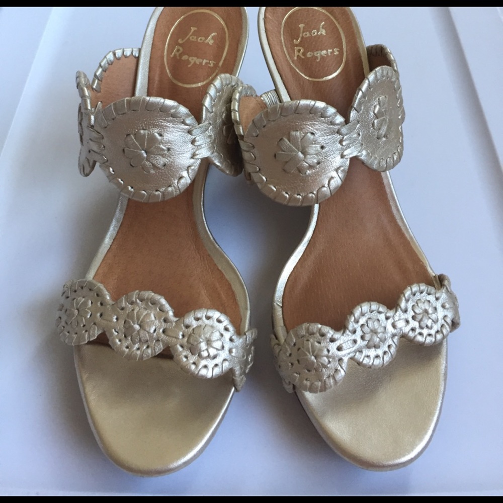 Jack Rogers Luccia wedge platinum