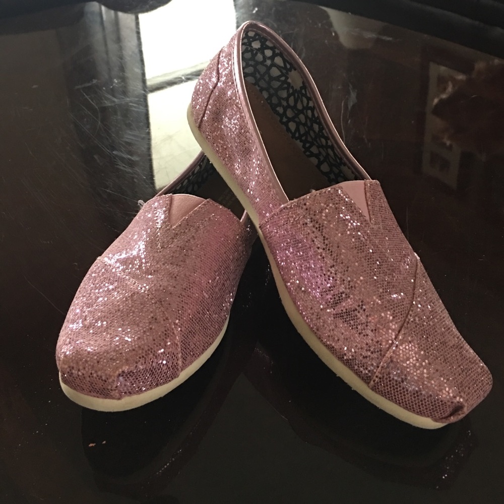 Pink Glitter Toms