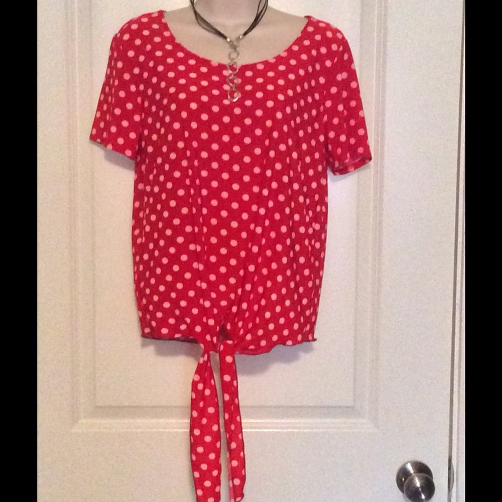 Star Vixen Polka Dot Tie Blouse