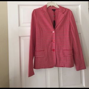 Talbots red and white striped jacket.