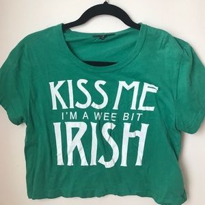 Kiss Me I'm A Wee Bit Irish Crop Top